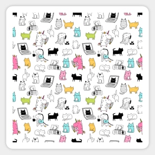 Unicorn, dino, cats Sticker